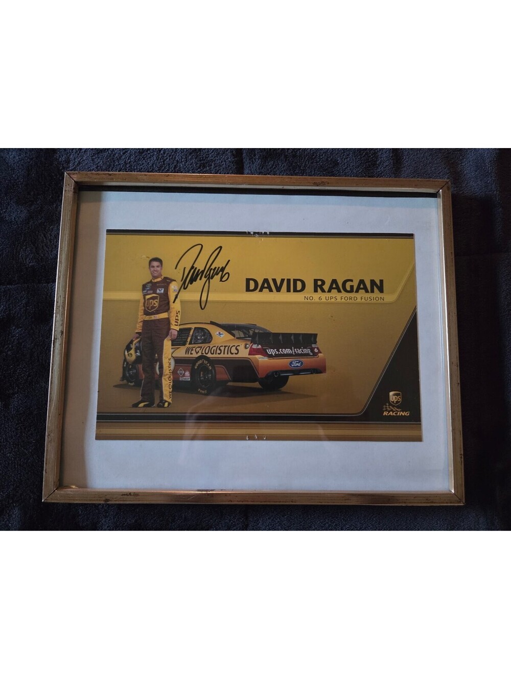David Ragan UPS Ford Fusion Signed NASCAR Card Autographed Framed Picture